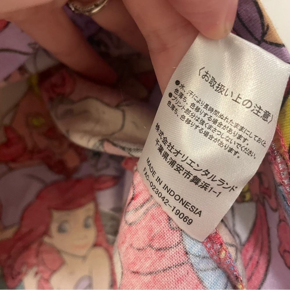 Disney Tokyo Resort The Little Mermaid All Over Print Tee Shirt Limited Edition - Picture 4 of 5